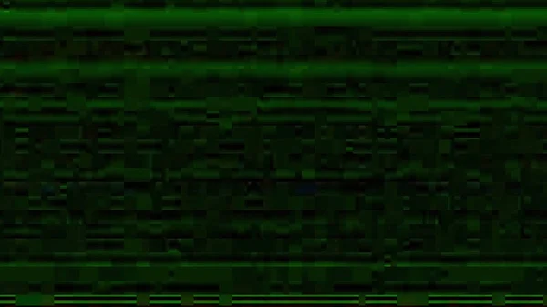 Digital Glitch Pixel Noise System Distortion Defocused Green Black Color — Stock Photo, Image
