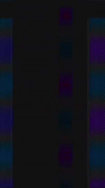 Vídeo Vertical Distorsión Digital Del Ordenador Fallo Transmisión Azul Púrpura — Vídeos de Stock