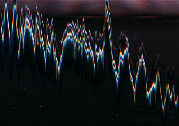Verzweifelter Film Panne Überlagert Frequenzrauschen Blau Orange Farbe Verzerrung Flecken — Stockfoto