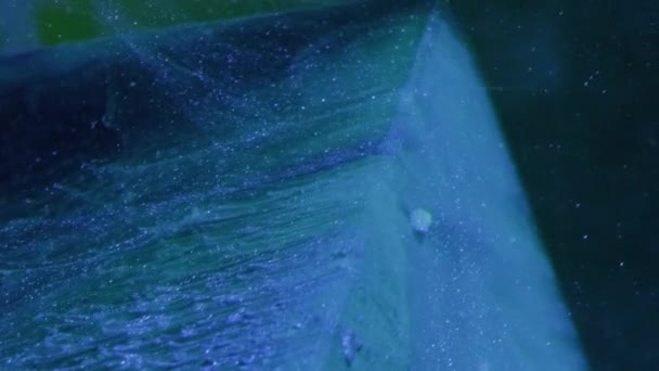 Vertical Video Glitter Splash Ink Water Snow Cascade Blue Color — Vídeo de Stock