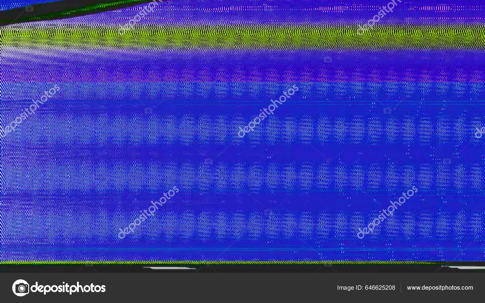模拟失真故障噪声录像带的损坏蓝色黄粉色Vhs颗粒条纹干涉缺陷抽象图解背景——图库图片© golubovy #646625208, image size:1600x1000