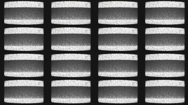 Analog Screen Set Glitch Noise Surveillance Monitor Black White Grain — Stock Photo, Image