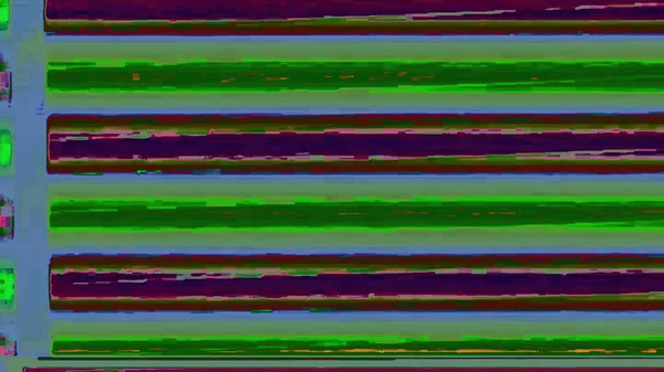 Falha Cor Distorção Analógica Ruído Pixel Roxo Verde Vhs Grãos — Fotografia de Stock