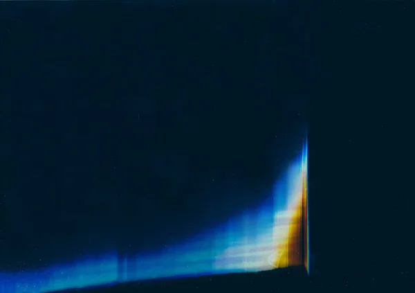 Filme Antigo Ruído Sinalização Sobreposição Desgastada Azul Laranja Arco Íris — Fotografia de Stock