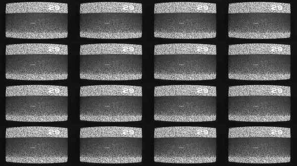 TV set screen distortion glitch noise. Signal error. Black white grain channel transmission error on old CRT television display illustration.
