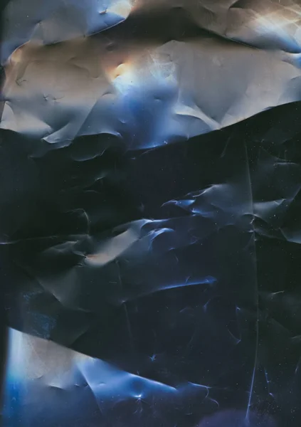 Yıpranmış Doku Sıkıntılı Film Kullanılmış Yüzey Mavi Turuncu Renk Alevi — Stok fotoğraf