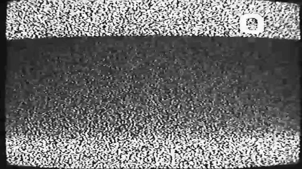 Old Screen Noise Analog Glitch Broadcasting Error Black White Grain — Stock Photo, Image