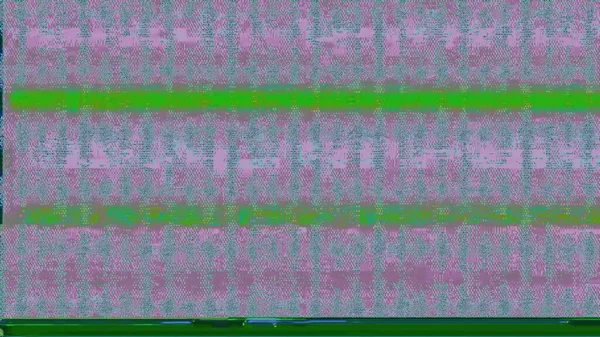 Analog Distortion Glitch Noise Videotape Damage Pink Green Color Vhs — Stock Photo, Image