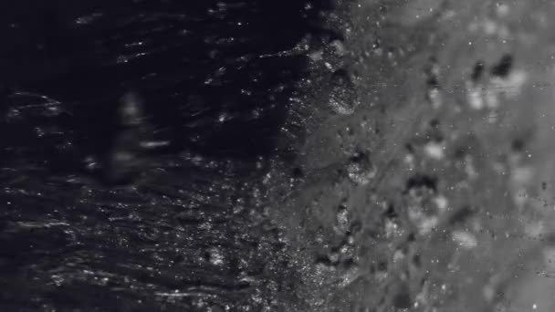 Vertical Video Glitter Fluid Ink Splash Cascade Texture Black Sparkling — Wideo stockowe