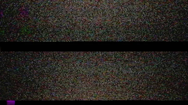 穀物の騒音 アナログ グリッチ 古いテレビの静的歪み 色Vhs欠陥テクスチャ暗いレトロ抽象的なイラストの背景に電子アーティファクト — ストック写真