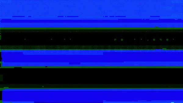 Pixel noise computer glitch. Electronic defect. Blue green black color grain static stripes digital artifacts dark abstract illustration background.