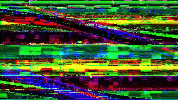 Falha Bits Ruído Cor Vírus Informático Blur Néon Verde Amarelo — Fotografia de Stock