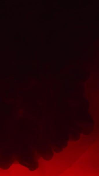 Вертикальное Видео Краска Воды Чернильное Облако Вспышка Взрывной Смога Неоново — стоковое видео