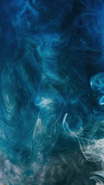 Rauchbeschaffenheit Abstrakter Hintergrund Tintenwasser Verzauberte Luft Blauer Farbverlauf Glühende Staubpartikel — Stockfoto