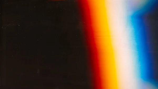Şaret Fişeği Eski Film Yıpranmış Kaplama Turuncu Mavi Gökkuşağı Rengi — Stok fotoğraf