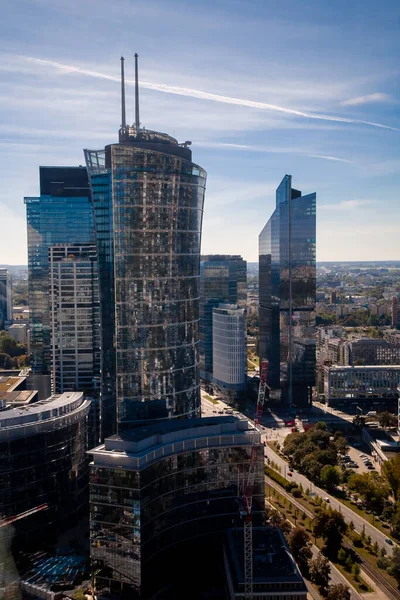바르샤바 폴란드 2022 다운타운 센터요 하늘에 사무실 — 스톡 사진