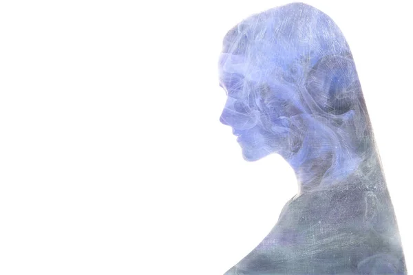 Innerlijke Vrede Pure Energie Verlichting Mindfulness Dubbele Belichting Paars Blauw — Stockfoto