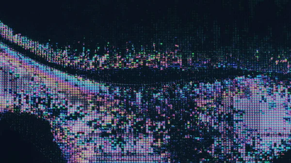 Neonový Pixel Kybernetická Závada Světelné Erupce Růžová Fialová Modrá Barva — Stock fotografie