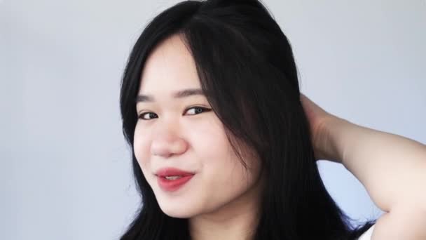 Peduli Kecantikan Pengobatan Rambut Spa Skincare Pagi Rutin Gadis Brunette — Stok Video
