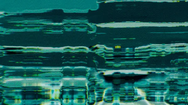 Glitch background. Distortion texture. 8bit noise. Teal green blue blue black color pixel artifacts on dark abstract illustration poster.