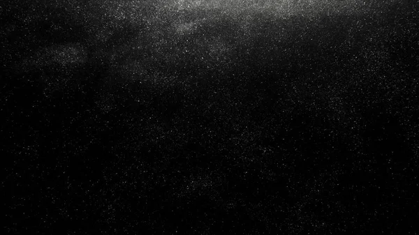 ほこりっぽい 穀物のオーバーレイ 夜の星 銀河系の塵 黒の抽象的な背景に白い光沢のある粉粒子 — ストック写真