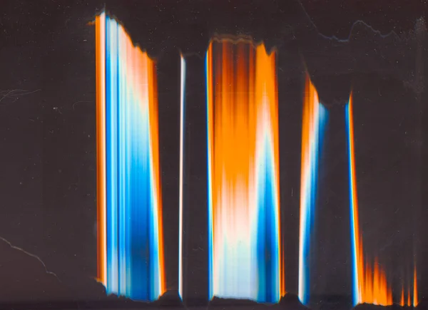 Glitch Distortion Old Film Analog Noise Orange Blue White Rainbow — Stock Photo, Image