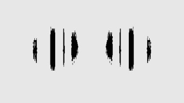 8-bit desenli. Piksel tasarımı. Bilgisayar hatası. Beyaz soyut boş uzay illüstrasyon arka planında siyah arıza gürültü frekans bozulması.