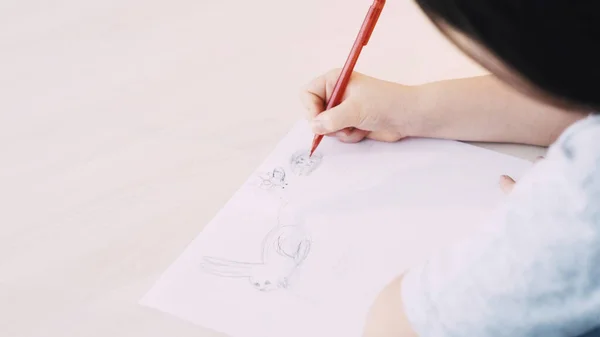 Pasatiempo Pintura Relájate Arte Creativo Para Niños Dibujo Infantil Irreconocible —  Fotos de Stock