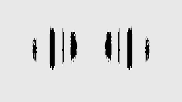 8位模式 Pixel设计 计算机缺陷 白抽象空格图背景下的黑色故障噪声频率畸变 — 图库照片