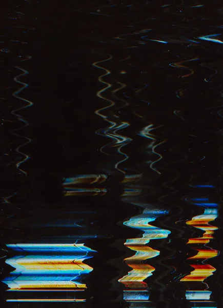 Arıza Örtüsü Analog Çarpıtması Gürültü Dokusu Turuncu Mavi Renk Dalgası — Stok fotoğraf