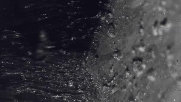 Vertical Video Glitter Fluid Ink Splash Cascade Texture Black Sparkling — Video
