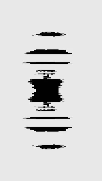 ピクセルパターン 8ビットのグリッチ 古いゲームのノイズ 白の最小限の抽象的なコピースペースのアートイラストの背景に黒い周波数のアーティファクト — ストック写真