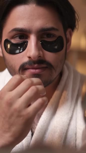 Vídeo Vertical Parches Para Los Ojos Cuidado Facial Cuidado Piel — Vídeo de stock