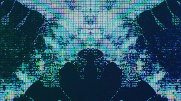 Digital Fluid Screen Glitch Lcd Distortion Iridescent Cyan Blue Pink — Stock Photo, Image