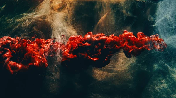 Ink Shot Paint Water Fluid Splash Underwater Hot Lava Trail — Stock Photo, Image