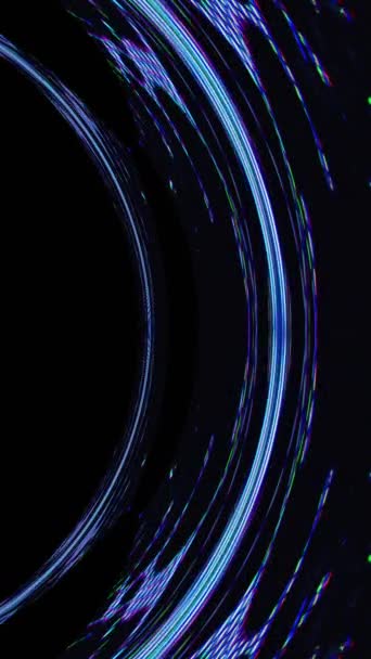 Pionowe Wideo Cyfrowy Blask Futurystyczne Tło Promieniowanie Galaktyki Fluorescencyjny Niebieski — Wideo stockowe