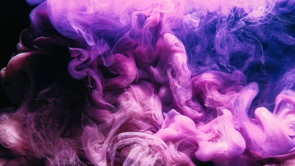 Renk Dumanı Boya Sıçraması Mürekkep Suyu Karışımı Fantezi Patlaması Koyu — Stok fotoğraf