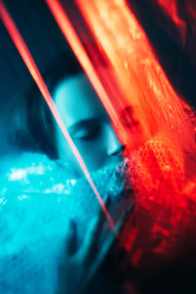 Πνεύμα Φάντασμα Ψυχική Σιωπή Όνειρο Μυστήριο Κόκκινο Μπλε Χρώμα Φως — Φωτογραφία Αρχείου