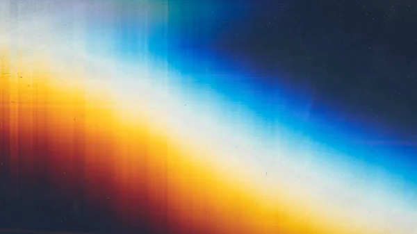 色のノイズ 古い映画だ グランジオーバーレイ オレンジ青白虹輝きほこり傷汚れ上ダークブラックイラスト抽象的な空のスペースの背景 — ストック写真