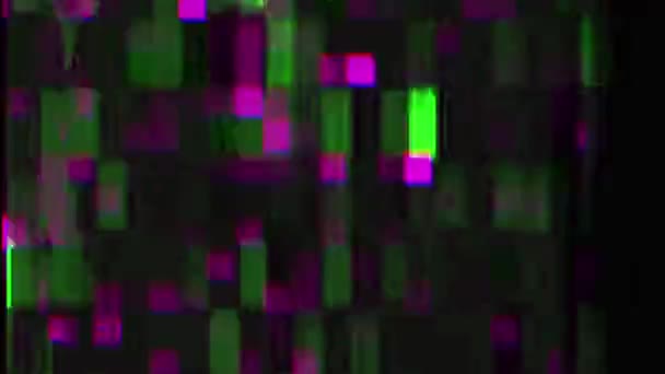 Distorsione Analogica Del Rumore Difetto Errore Frequenza Colore Verde Porpora — Video Stock