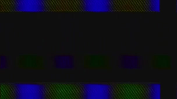 Culoare Glitch Distorsiune Analogică Pâlpâie Tranziţie Albastru Verde Real Vhs — Videoclip de stoc