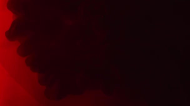 Краска Воды Чернильное Облако Вспышка Взрывной Смога Неоново Голубой Цвет — стоковое видео