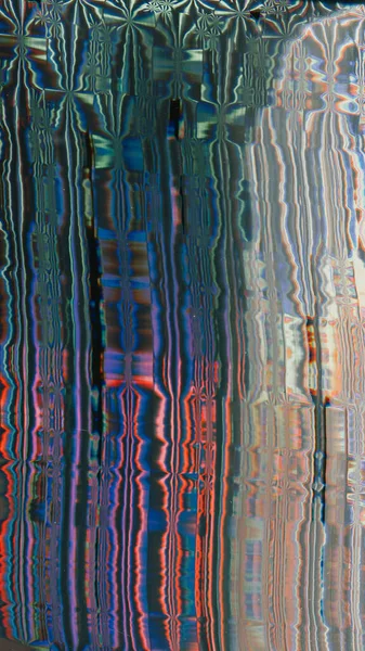 彩色失真背景 Glitch艺术 8位噪音 深黑色抽象插图壁纸上的霓虹红蓝色绿色振动像素纹理 — 图库照片