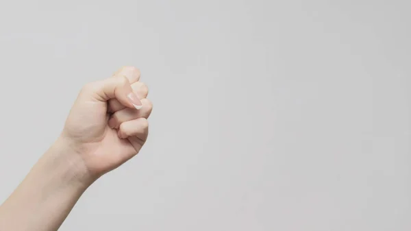 Drohende Hand Wütende Geste Weibchen Halten Faust Bereit Für Angriff — Stockfoto