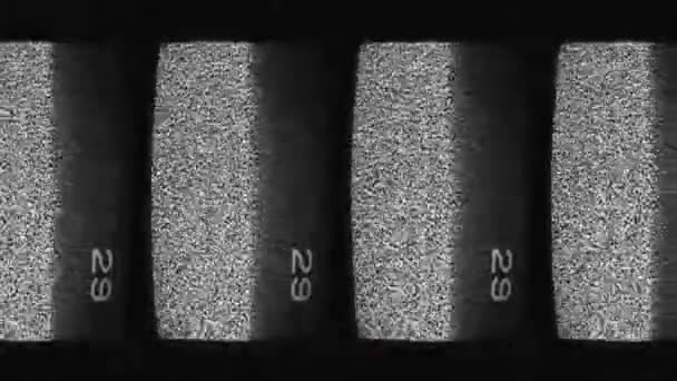 Dikey Video Arızalı Ekranı Paraziti Eski Gözetleme Monitörü Siyah Beyaz — Stok video