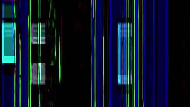 Arıza Sesi Renk Bozulması Sistem Hatası Kırmızı Yeşil Çizgili Doku — Stok video