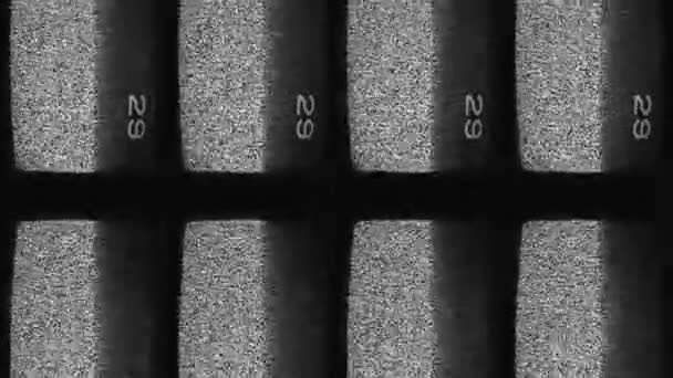 Вертикальне Відео Старий Телевізійний Аналоговий Глюк Спостереження Безпекою Чорно Біла — стокове відео