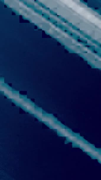 Вертикальне Відео Текстура Викривлення Цифровий Глюк Статична Інтерференція Синій Колір — стокове відео