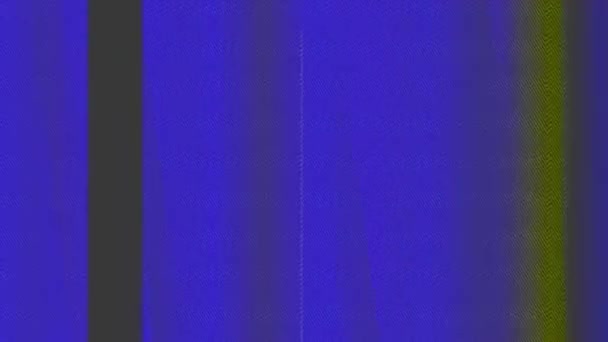 Vhs故障 人工制品噪音 旧盒式磁带倒带 蓝色绿色真实模拟闪烁颗粒条纹信号传输错误抽象背景 — 图库视频影像