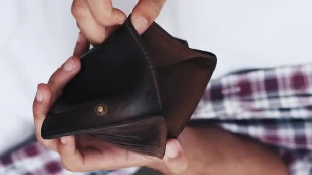 Κάθετο Βίντεο Δεν Έχει Λεφτά Πρόβλημα Φτώχειας Οικονομική Κρίση Οικονομική — Αρχείο Βίντεο